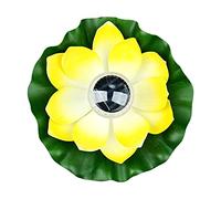 Lychee Lanterne Solaire Lotus pour Extérieur,Lumières de Piscine Flottantes Lumières Solaires LED RGB Fleur de Lotus Lampe Flottante étanche pour Bassin/Jardin/Piscine/Fontaine/Aquarium (Jaune)
