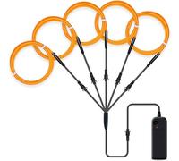 Lychee Portable 5x1 mètre néons lumineux stroboscopique fil électroluminescent flexible lumineux néon EL fil pour Noël Halloween Costume décoration fêtes (jaune)