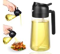 Lychico Flacon distributeur d'huile de 470 ml, distributeur d'huile 2 en 1 et pulvérisateur d'huile, flacon pulvérisateur de qualité alimentaire pour cuisine, distributeur d'huile pour barbecue,