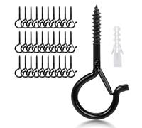 LYCXAMES Lot de 30 Crochet a Visser, Piton à Visser, Crochets de Plafond Q-Hanger avec Boucle De Sécurité, Crochets Muraux pour Extérieur, Jardin, Plantes, Mangeoires à Oiseaux, Lanternes