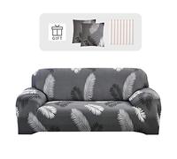 Lydevo Housse de Canapé 2 Place Housse Canapé Extensible avec Accoudoir avec 2 Housses de Coussin Couverture de Canapé Élastique Universelle Antidérapante Revêtement de Canapé(2 Places,Printemps Gris)