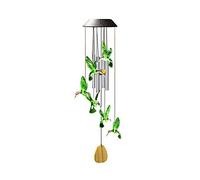 LYEAA Lampe solaire à LED colorée pour l'extérieur avec carillon à vent en forme de colibri (A)
