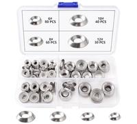 Lyeteung 210 Pièces 6# 8# 10# 12# Assortiment de Rondelles à Tête Fraisée en Acier Inoxydable 304, Rondelle Cuvette, pour Vis