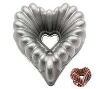 LYFJXX Moule à gâteau Charlotte en aluminium - Accessoires de cuisine - Décoration de Noël, mariage, famille - Moule à gâteau Charlotte 3D (forme de cœur)