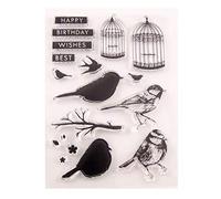 Lyguy Tampon transparent en silicone en forme de cage d'oiseau - Pour bricolage, scrapbooking, gaufrage, album photo, décoration en papier, carte artisanale, cadeau fait à la main