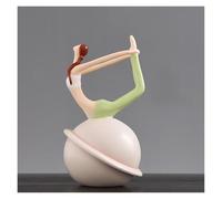 LYHD Décoration d'intérieur Figurine de Yoga en résine créative for Fille, Pose méditation sur Pierre, 10 Styles au Choix Figurines décoratives(Style H)