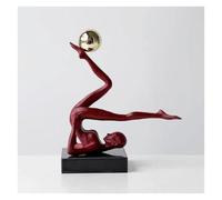 LYHD Décoration d'intérieur Sculpture de Figure Gymnaste Abstraite Moderne, décor Artistique en Alliage Figurines décoratives(Large Red)