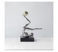 LYHD Décoration d'intérieur Sculpture de Figure Gymnaste Abstraite Moderne, décor Artistique en Alliage Figurines décoratives(Small Silver)