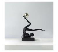 LYHD Décoration d'intérieur Sculpture de Figure Gymnaste Abstraite Moderne, décor Artistique en Alliage Figurines décoratives(Small Black)