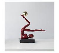 LYHD Décoration d'intérieur Sculpture de Figure Gymnaste Abstraite Moderne, décor Artistique en Alliage Figurines décoratives(Small Red)