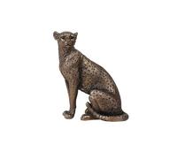 LYHD Décoration d'intérieur Statue de guépard en résine modèle léopard, Sculpture, décor d'étagère Couleur Bronze Figurines décoratives(Sitting)