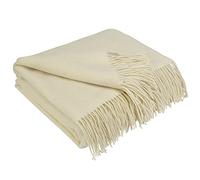 LYHome Plaid Cachemire et Merinos - Couverture pour Le Canape Le Lit, Couvertures Luxe en Laine de Mouton Grande Taille, Blanket Chaude Doux Automne et Hiver (140 x 200 cm | Blanc Cassé Chevron)