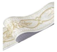 LYHYDMA Frise Murale Adhésive 1 rouleau/paquet bordure de taille autocollants muraux étanches 3D Relief rustique carrelage salon salle bain 5M longueur ligne auto-adhésive(Green peony)