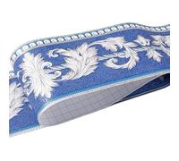 LYHYDMA Frise Murale Adhésive 1 rouleau/paquet bordure de taille autocollants muraux étanches 3D Relief rustique carrelage salon salle bain 5M longueur ligne auto-adhésive(Blue eucalyptus leaf)