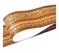 LYHYDMA Frise Murale Adhésive 1 rouleau/paquet bordure de taille autocollants muraux étanches 3D Relief rustique carrelage salon salle bain 5M longueur ligne auto-adhésive(Light brown european)