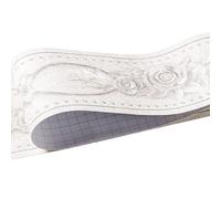 LYHYDMA Frise Murale Adhésive 1 rouleau/paquet bordure de taille autocollants muraux étanches 3D Relief rustique carrelage salon salle bain 5M longueur ligne auto-adhésive(White peony)