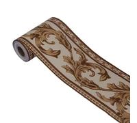 LYHYDMA Frise Murale Adhésive 10 mètres Auto-Adhésif Mur Bordure Décor Autocollant Étanche Floral Vintage PVC Papier Peint DIY À La Maison Tuile Taille Ligne Autocollants(208)