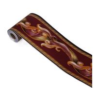LYHYDMA Frise Murale Adhésive 10 mètres Auto-Adhésif Mur Bordure Décor Autocollant Étanche Floral Vintage PVC Papier Peint DIY À La Maison Tuile Taille Ligne Autocollants(204)