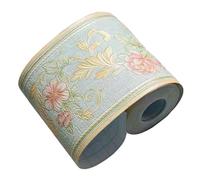 LYHYDMA Frise Murale Adhésive Bricolage Gaufrage Mur Bordure Autocollants Vinyle Étanche Décor À La Maison Auto-adhésif Papier Peint Pied Taille Ligne Autocollant Cuisine Décoration(Green flower)