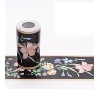 LYHYDMA Frise Murale Adhésive PVC Auto-Adhésif Taille Carrelage Autocollants Pastorale Chambre Mur Art Décoration Salle De Bains Cuisine Toilette Étanche Bordure Papier Peint(B1019,10M X 10CM)