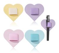 LYITZW 4 Pièces Porte Stylo Infirmiere, Support Autocollant en Forme de Cœur en Cuir, Boucle Élastique pour Organiser Stylos sur Bureau, Mur, Tableau, Pour Étudiants, Professionnels, Multi-Couleurs