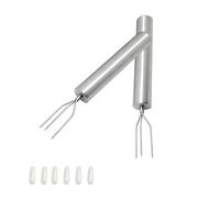 Lyivisk Lot de 2 fourchettes à pommes de terre en acier inoxydable - Outil de barbecue portable - Fourchette à maïs - Support pour légumes et grillades - Réutilisable