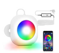 LyLmLe 20W Eclairage Piscine LED sans fil, 12V Lumières Piscine Submersible avec Contrôle APP, Dimmable, IP68 Étanchéité Lampe Magnétiques avec 8m Câble pour Piscine Hors Sol