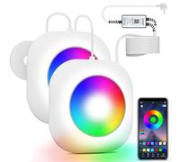 LyLmLe 40W Eclairage Piscine LED sans fil, 12V Double Lumières Piscine Submersible, Dimmable, Minuteur Étanchéité IP68 Lampe Magnétiques Piscines avec 8m Câble pour Piscines Hors Sol Enterrée