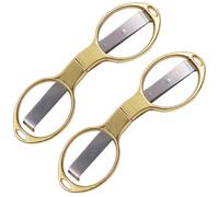 LYLYWOW 2 Pièces Acier Inoxydable Ciseaux Pliants Multifonctions pour | Compact et Portable, Alliage de Zinc, Usage Polyvalent, Coupe Facile, Format Créatif, Couleur Or