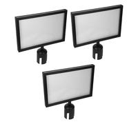 LYLYWOW Panneau de Signalisation pour Barrière de Queue, Porte-Panneau Métallique, Cadre de Signalisation A4 pour Poteaux, Double Face, 3 Pièces, Acier Inoxydable, pour Gestion des Files
