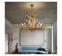 LYMSXAZOU Antler Deer Chandelier, Rustic Farmhouse Hanging Light Fixture for Living Room, Loft, Creates Cozy Ambiance