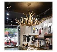LYMSXAZOU Antler Deer Chandelier, Rustic Farmhouse Hanging Light Fixture for Living Room, Loft, Creates Cozy Ambiance