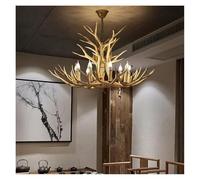 LYMSXAZOU Antler Deer Chandelier, Rustic Farmhouse Hanging Light Fixture for Living Room, Loft, Creates Cozy Ambiance
