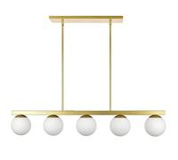 LYMSXAZOU Lustre Moderne doré à 5 Globes, Grand luminaire Suspendu pour Salon, Salle à Manger, Style campagnard, luminaire Suspendu moléculaire Magic Bean, élégant et linéaire avec Une Touche Tactile