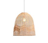 LYMSXAZOU Lustre Rustique à Une lumière en rotin tressé, Suspension avec Structure métallique, Style Nordique, plafonnier encastré pour café, Restaurant, Salon ou Chambre.