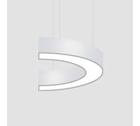 LYMSXAZOU Suspension LED Demi-Cercle, Lustre Minimaliste, Lampe Suspendue 6000K, luminaires de Style Industriel pour éclairage intérieur de Salle de réunion ou de bibliothèque