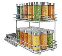 Lynk Professional® Étagère à épices coulissante pour armoire - Double étagère coulissante - 16,5 cm de large - Chrome