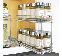 Lynk Professional® Étagère à épices coulissante pour armoire - Étagère coulissante - Étagère coulissante à épices - 11,4 cm de large - Double, chrome