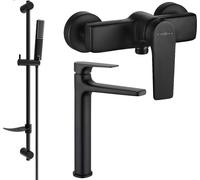 Lynx DF72 SET mitigeur lavabo et douche avec accessoires, noir (745914DF72-70)