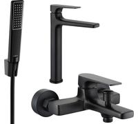 Lynx R72 SET Mélangeur lavabo et baignoire avec accessoires, noir (745913R72-70)