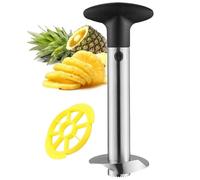Lyoveu Coupe Ananas Et Evideur, Coupe Ananas INOX, Découpe Ananas en Acier Inoxydable 3-en-1,Coupe-Ananas pour Éplucher, Coupe-Ananas pour Éplucher, Évider Et Trancher Le Fruit-Black