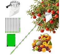 LYPPUL 4m Cueille Fruit Telescopique, Cueille Fruit Con Perche, cueille Pomme, Outil cueillette Jardin, Convient pour Verger Ferme et Jardin pour la RéColte des Pommes Cerises Poires PêChes