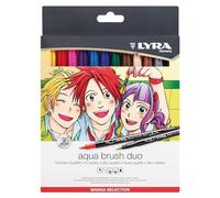 Lyra Feutres Aqua Brush Duo – Étui 12 feutres assortis double pointe – Sélection Manga