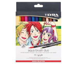 LYRA Aqua Brush Duo - Etui 12 feutres assortis double pointe - Sélection Manga