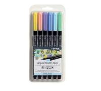Lyra Double-ended Watercolor Aqua Brush Marker And Brush In Pastel Tones Blister Pack Of 6 Units Assorted Multicolore Enfants