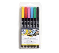 Lyra Aqua Brush Duo Set, Primary Colors, 6 Pieces