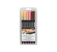 Lyra – Feutres pinceau aquarelle double et pinceau tons peau – Blister 6 unités multicolore enfants