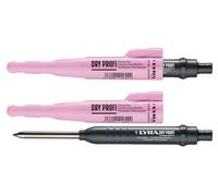 LYRA Dry Profi Marqueur de chantier Colour Edition rose, avec taille-crayon et clip, mine graphite universelle en 2B, 2,8 mm pour toutes les surfaces