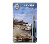 LYRA Graduate Aquarell - Boîte métal 12 crayons de couleur + 1 pinceau
