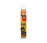LYRA Graduate Duo Sign - Etui 4 crayons double pointe (couleurs fluo + graphite HB)